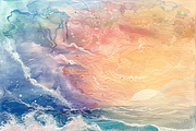 Watercolor Ocean, a Background Graphic by Printable Treasure (Thumbnail 5 of 13)