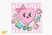 Teacher Valentine PNG Sublimation, a Seasonal Illustration by LemonDesign (Thumbnail 5 of 12)