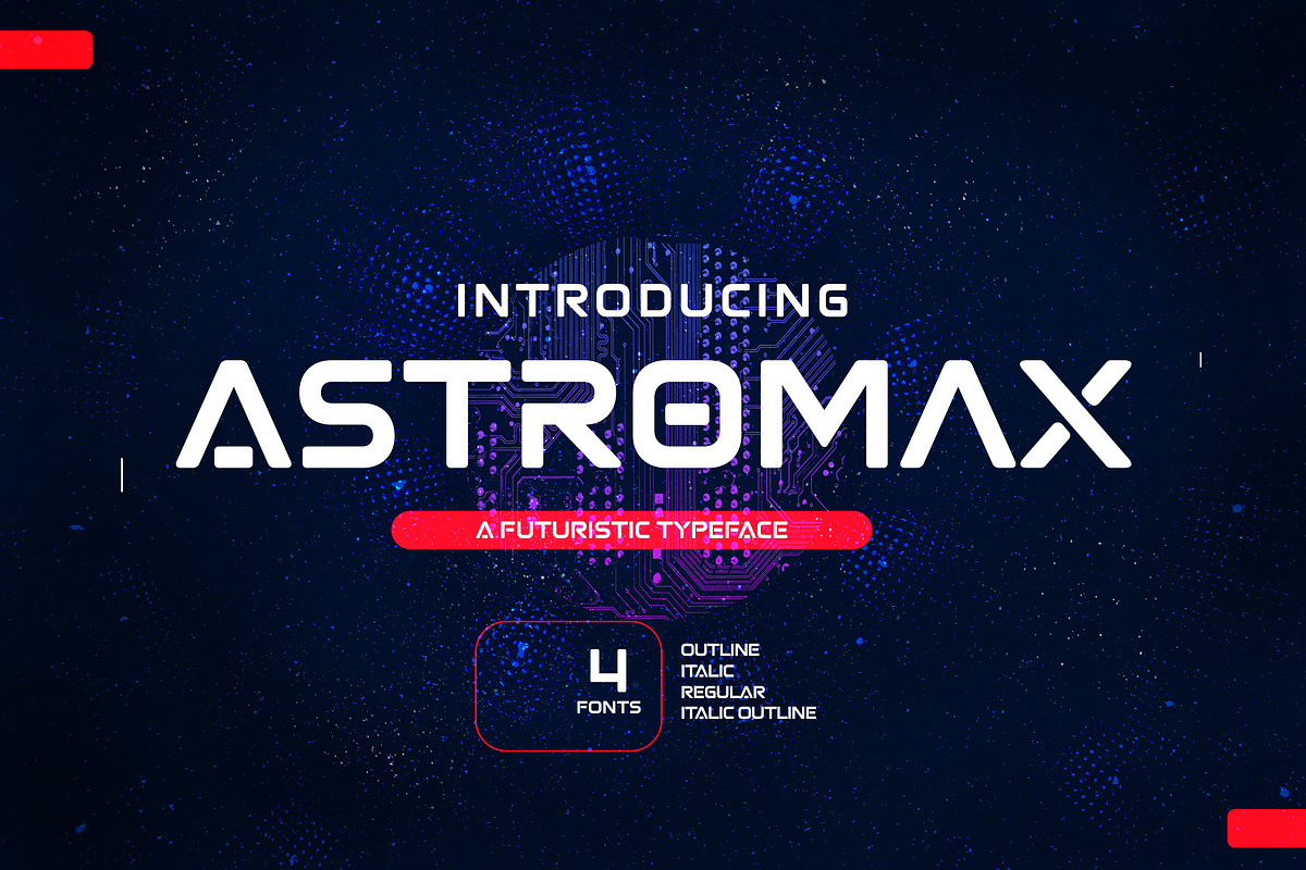 Astromax - A Futuristic Typeface, a Sans Serif Font by Meizzaluna Design (Photo 1 of 10)