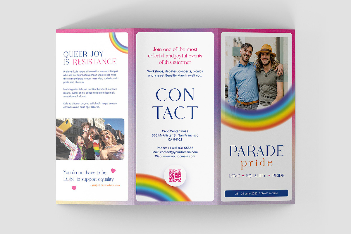 LGBT Brochure Trifold Canva Template, a Brochure Template by artbart (Photo 6 of 9)
