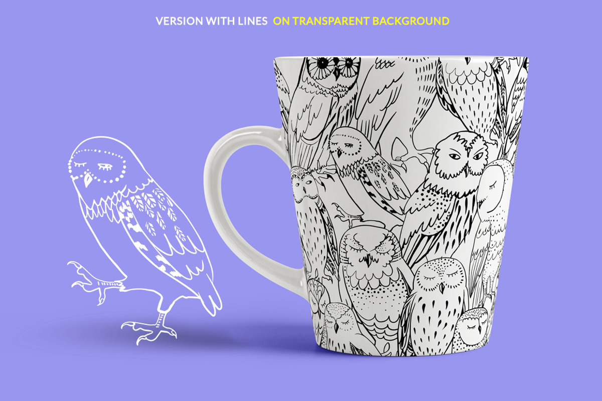 Colorful owls: Seamless pattern, an Animal Illustration by Volga_Store (Photo 7 of 10)