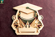 Graduation Cap Wall Art 3D Layered, an Object Illustration by pixaroma (Thumbnail 5 of 8)