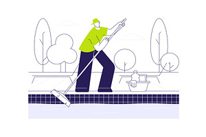 Pool maintenance abstract concept, a Finance Illustration by Visual Generation