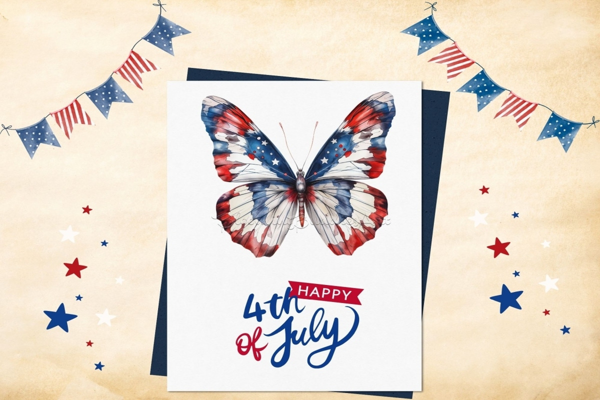 35 Patriotic Butterfly Art Bundle, a Decorative Illustration by Art Paradise Studios (Photo 5 of 8)