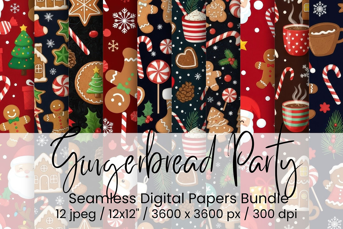 Gingerbread Party Seamless, an Illustration by Mashimara (Photo 1 of 5)