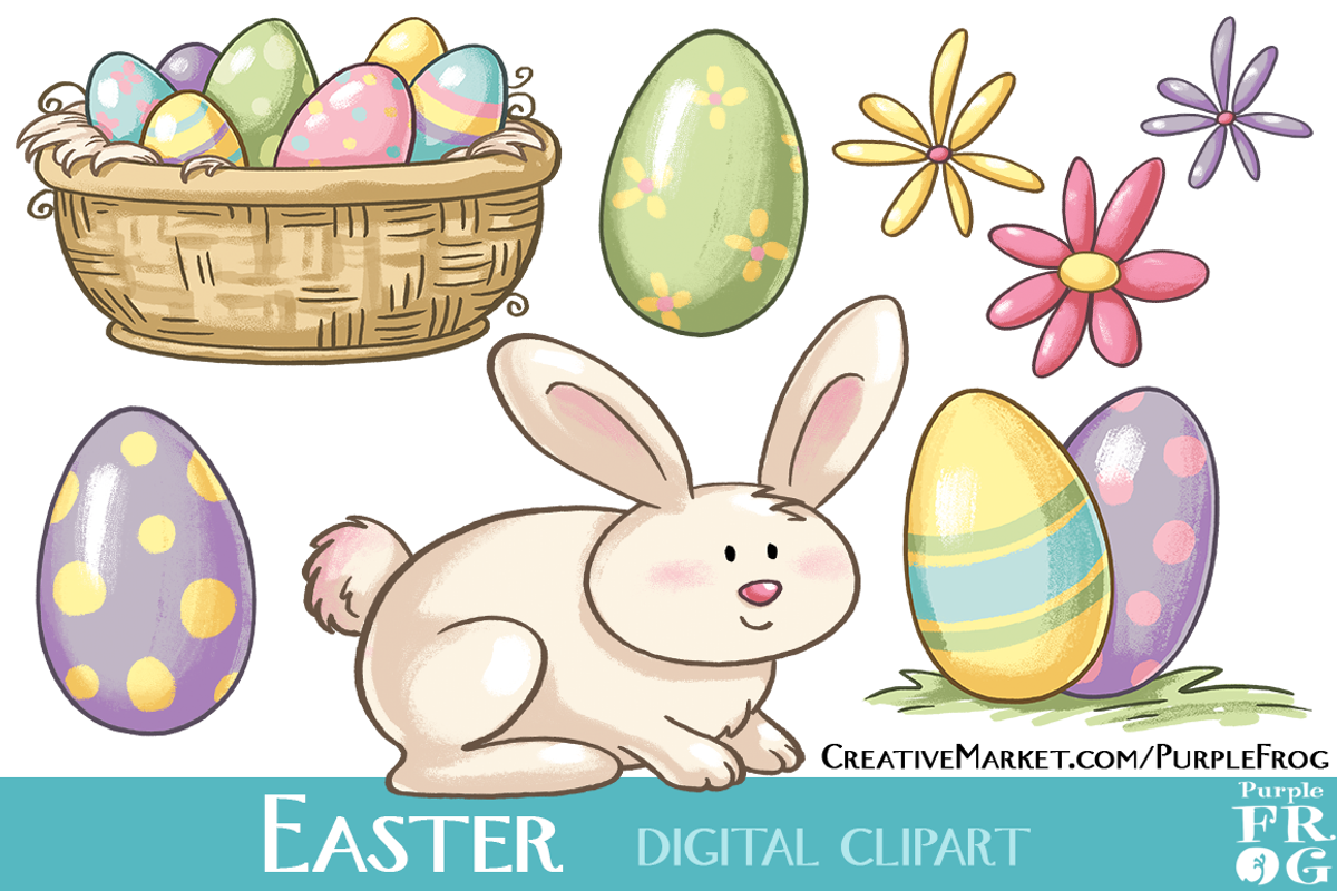 EASTER - Digital Clipart, an Illustration by Purple Frog (Photo 3 of 3)
