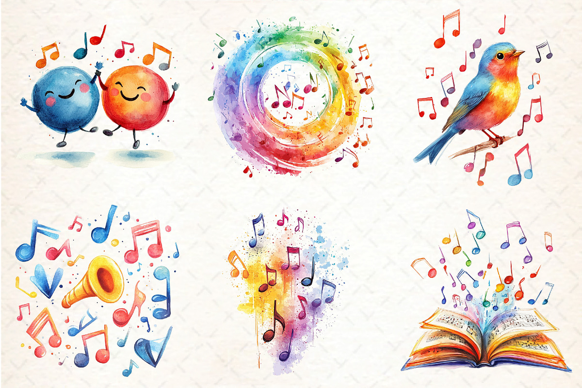 Musical Notes Clipart Bundle, an Illustration by DreamCafeArt (Photo 4 of 9)