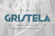 Gristela - Modern Art Deco Font, a Sans Serif Font by Typia Nesia (Thumbnail 1 of 17)