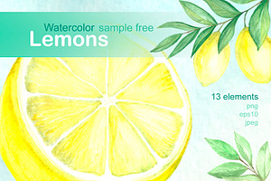 Watercolor lemons