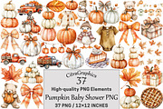 Pumpkin Baby Shower PNG, a Seasonal Illustration by CitraGraphics (Thumbnail 1 of 4)