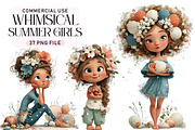 Whimsical Summer Girls Clipart, a Seasonal Illustration by Daily.Designs (Thumbnail 1 of 4)