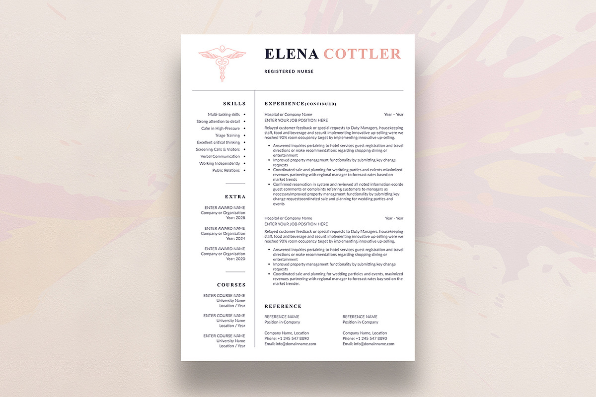 Nurse Resume, a Resume Template by DesignDevisers (Photo 3 of 11)