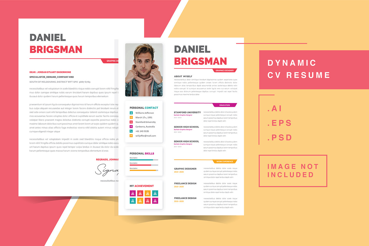 Colour - CV Resume Template, a Resume Template by QueenType