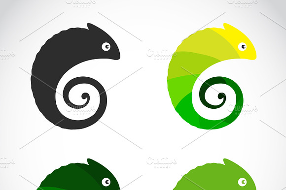 Vector Group Of Chameleon. Animals.