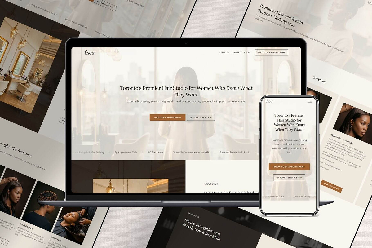 Hair Salon Website Template, a Squarespace Template by Pretty Boss Designs (Photo 1 of 6)