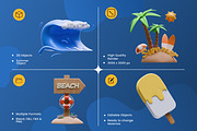 Summer Object 3D Icons, an Object 3D Model by Azam Creative (Thumbnail 2 of 5)