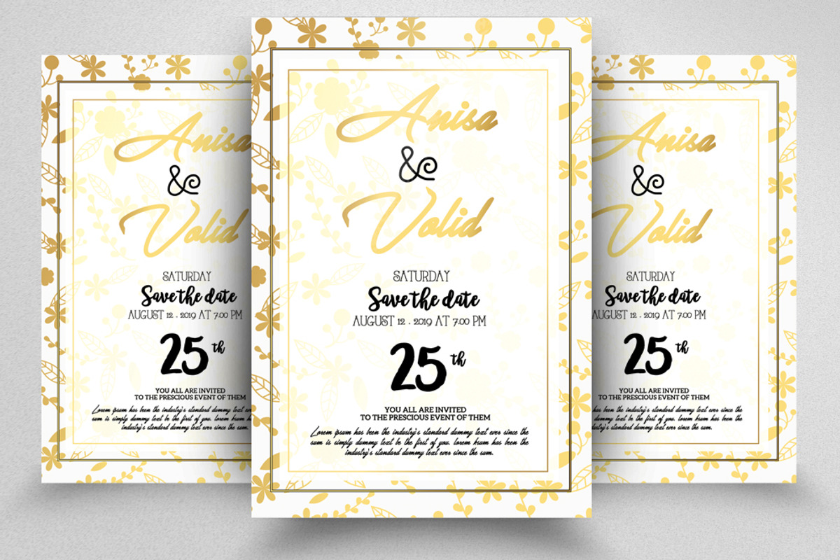 Save The Date Golden Card Templates, a Flyer Template by Psd Templates (Photo 1 of 2)