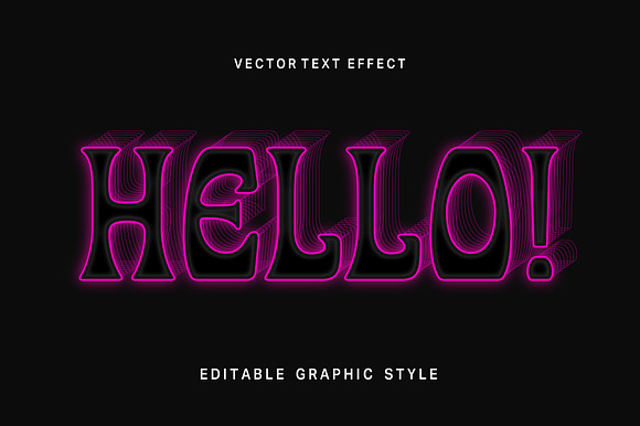 Neon Outline Retro Text Effect