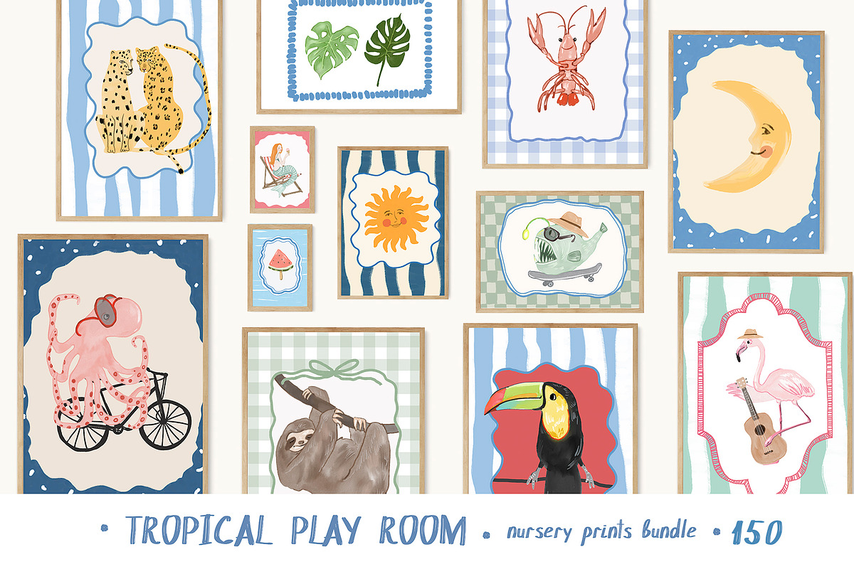 Nursery Wall Art Prints Bundle, a Background Graphic by Artemsky (Photo 1 of 19)