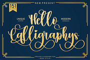 Hello Calligraphys | handwritten fon, a Script Font by Scratchones (Thumbnail 1 of 9)