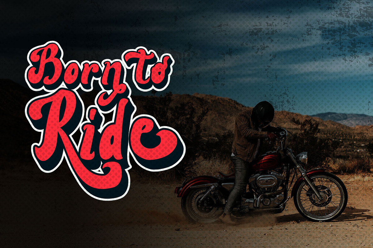 Lightning - A Bold Retro Font, a Script Font by Graphiqa Studio (Photo 5 of 11)