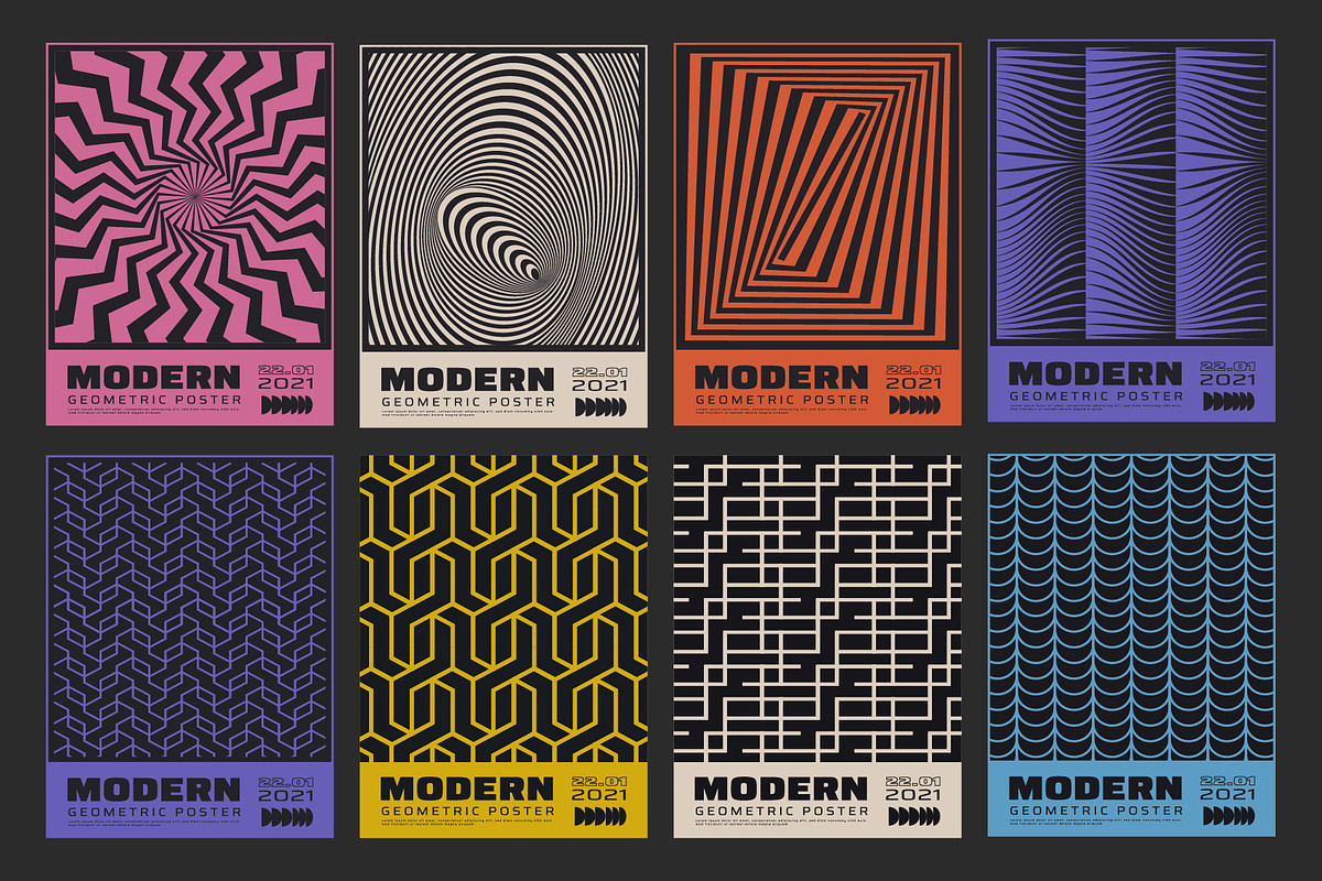 56 MODERN GEOMETRIC POSTERS, a Texture Graphic by craftlove (Photo 7 of 10)