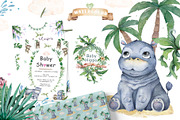 Cute Hippo & Friends Safari Animals, an Animal Illustration by Ann Art Houze (Thumbnail 2 of 15)
