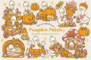 Pumpkin Patch Goose Clipart, a Seasonal Illustration by Blumensdiary (Thumbnail 1 of 6)