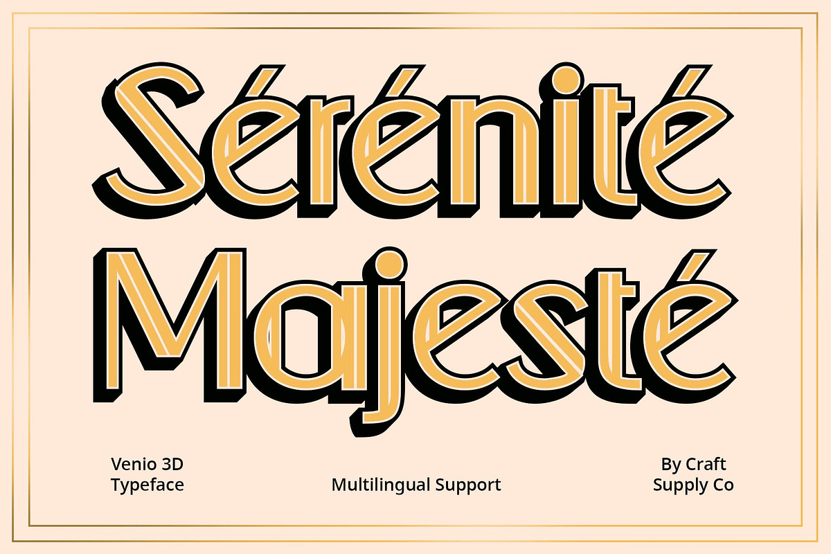 Venio 3D, a Sans Serif Font by Craft Supply Co. (Photo 5 of 8)