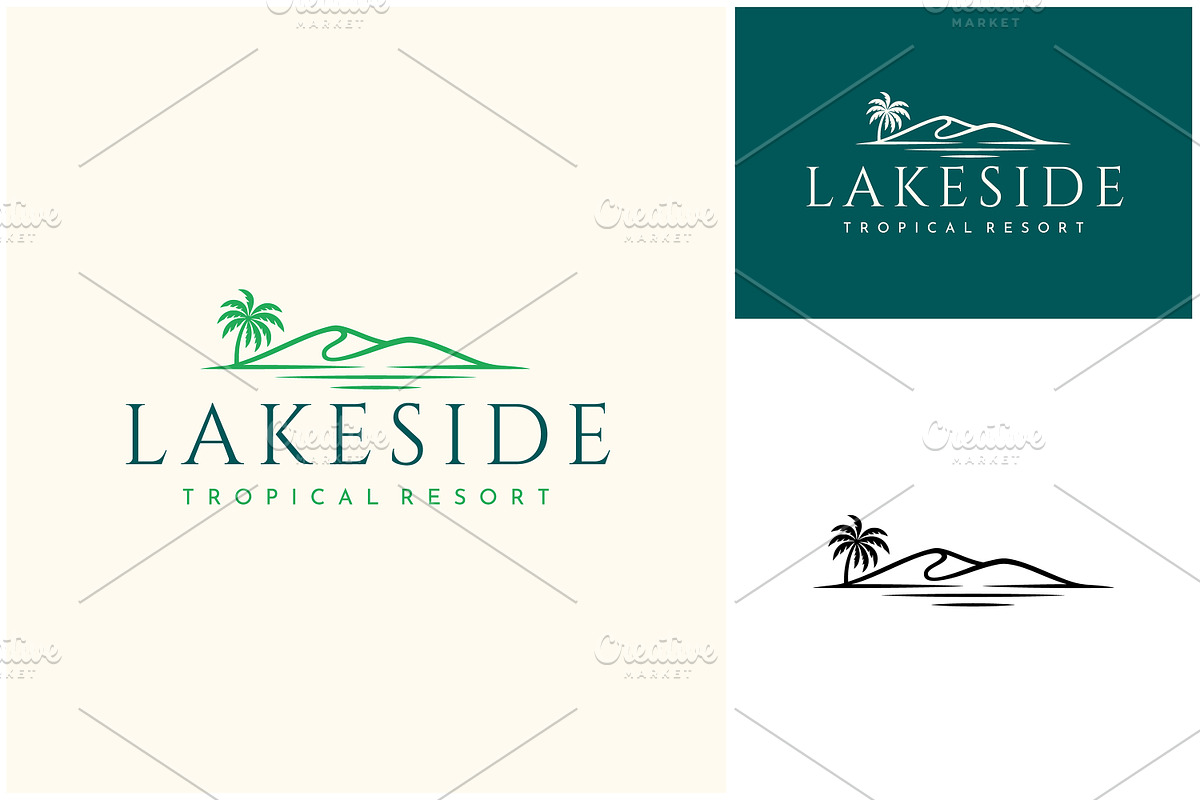 Palm Tree Island Beach Tropical Logo, a Branding & Logo Template by Enola99d