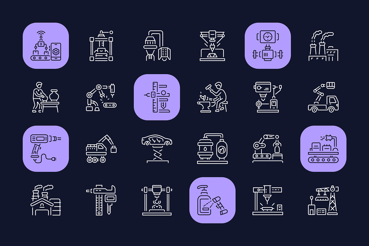 Manufacturing Icon Art Set, an Outline Icon by Prosymbols (Photo 6 of 8)