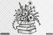 Floral Book SVG PNG Bundle Vol. 1, an Illustration by Actual Pixel (Thumbnail 19 of 29)