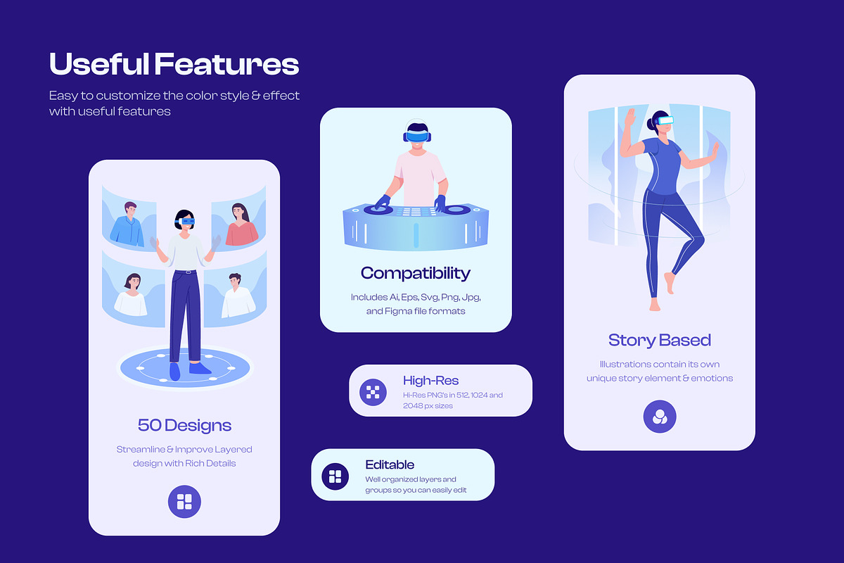 VR Illustration Art Set, a Technology Illustration by Brickclay (Photo 2 of 9)