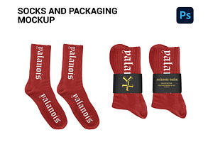 Socks And Packaging Mockup Bundling