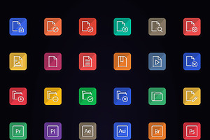 1500 Flat Icons - Line Icons