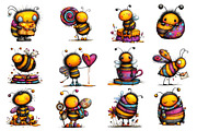 Whimsical Honey Bees Clipart, an Illustration by Dream Creation (Thumbnail 5 of 6)