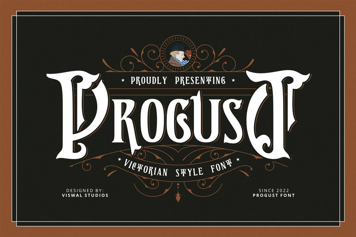 Progust - Vintage Font, a Blackletter Font by Viswal Studio (Photo 1 of 6)