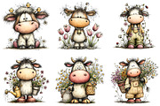 Whimsical Spring Cow Clipart, an Illustration by Dream Creation (Thumbnail 2 of 6)