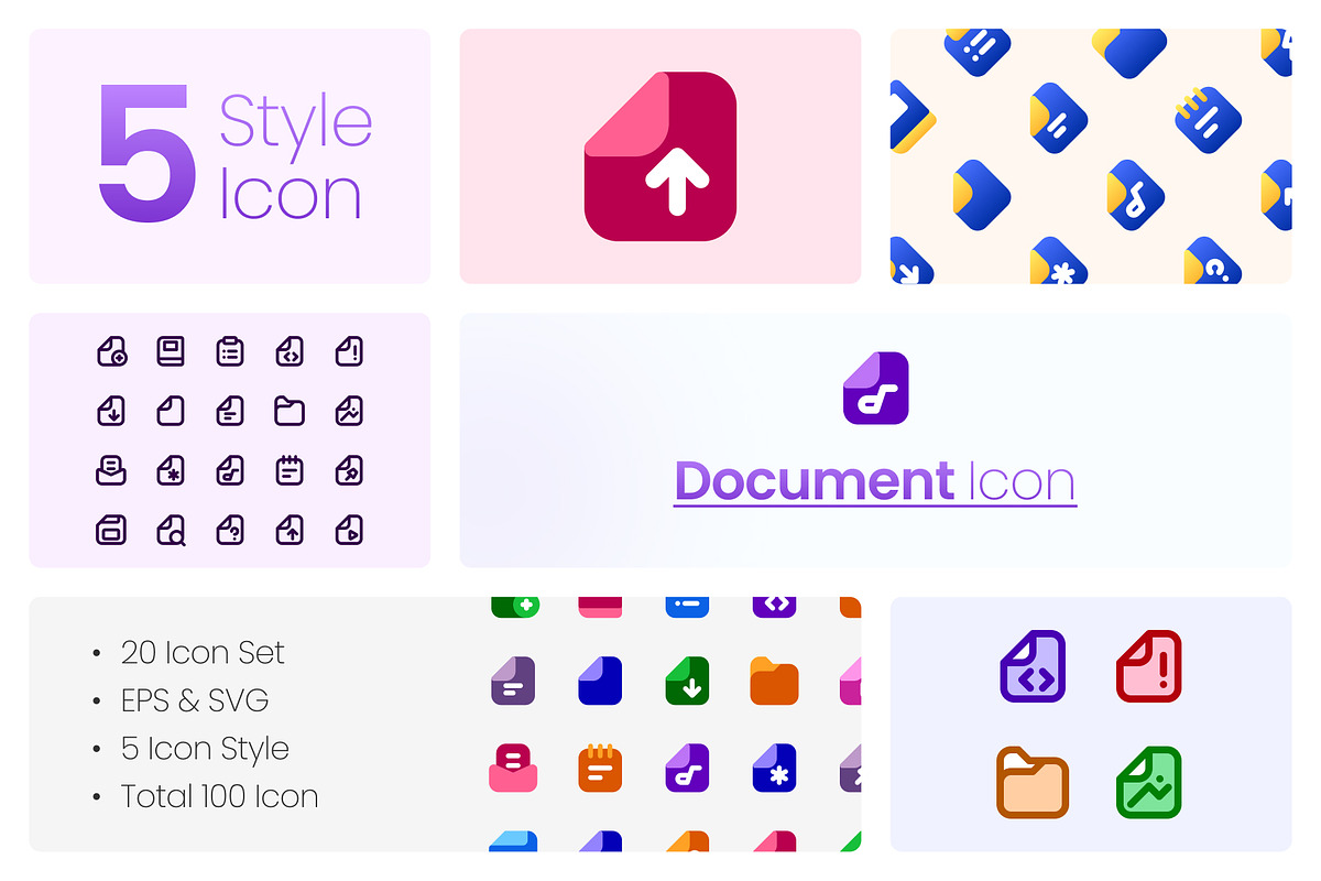 5 Styles Document Icon Pack, a Duotone Icon by hafizhhapis (Photo 1 of 6)