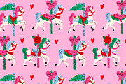 Carousel horses, an Animal Illustration by Twisted Tail (Thumbnail 5 of 6)