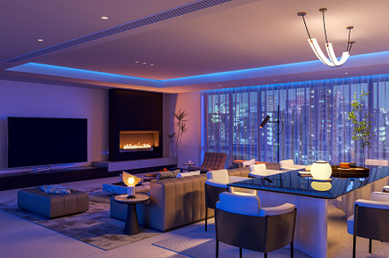 Living Room: Fireplace & Colors