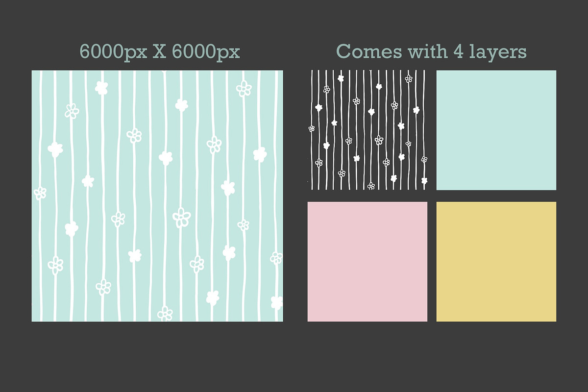 Flower Stripes Seamless Pattern, a Pattern Graphic by Forest Lily (Photo 3 of 7)