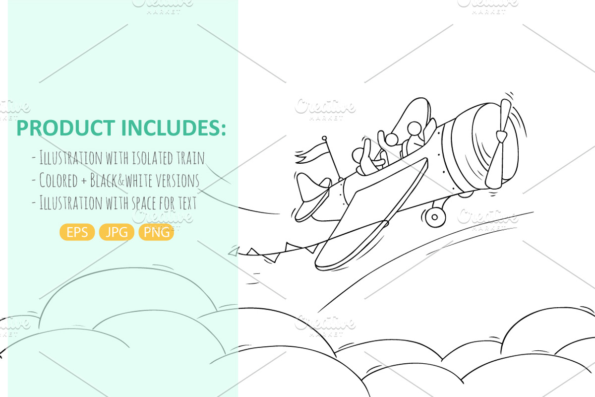 Cartoon Plane with little People, a Person Illustration by Sapunkele (Photo 2 of 2)