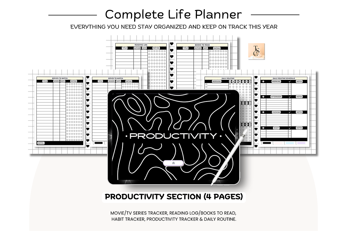 Black And White Digital Planner preview 5