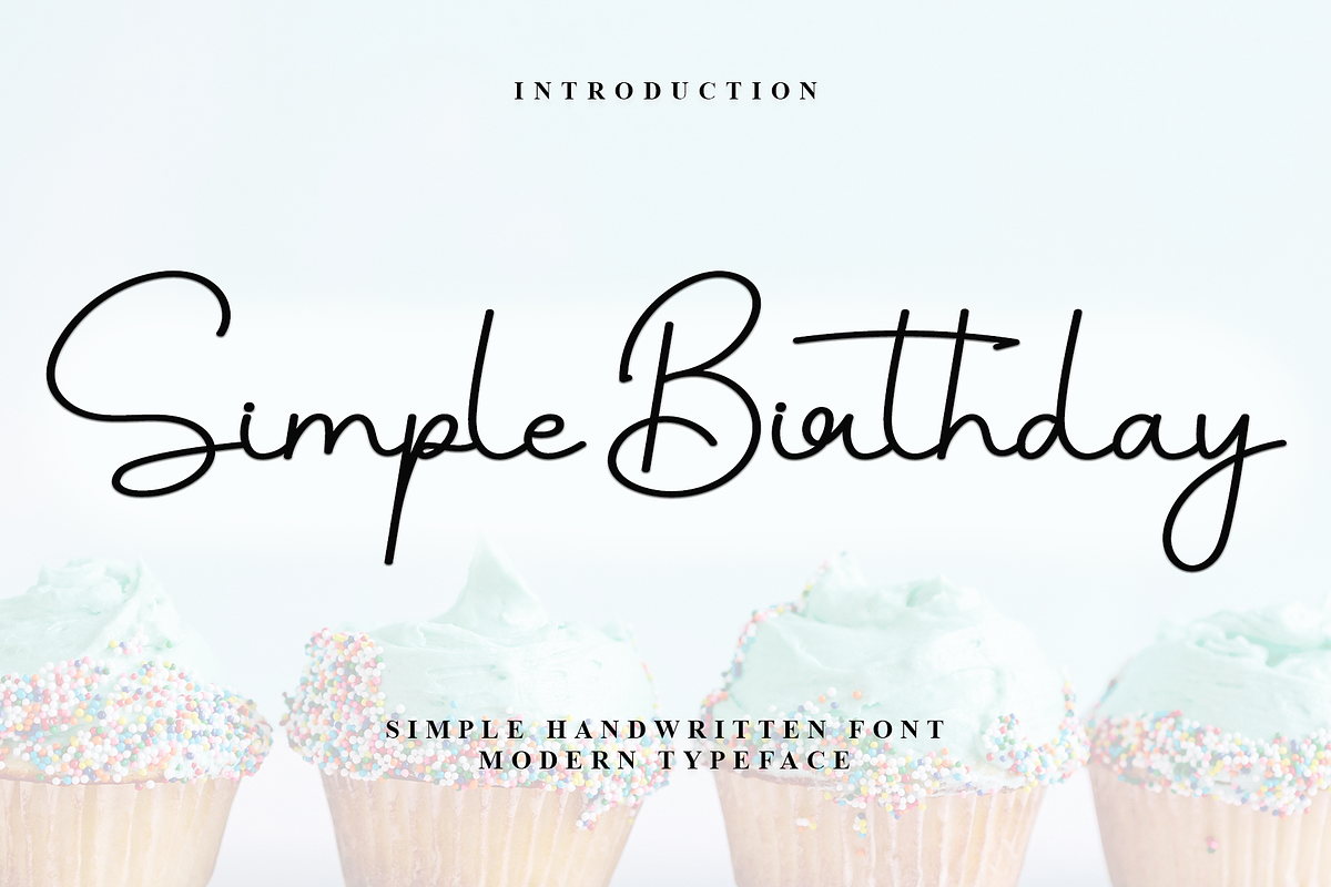 Simple Birthday, a Handwritten Font by InermediaSTUDIO (Photo 1 of 8)