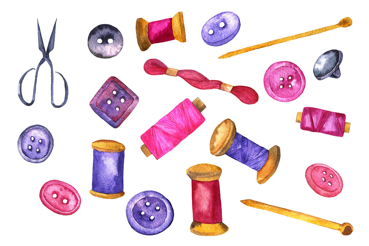 Knitting watercolor collection, an Illustration by Watercolor & sketches (Photo 3 of 5)