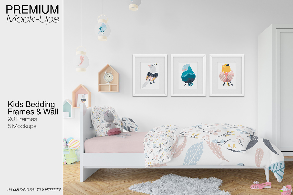 Nursery Bedding, Frame & Wall Mockup, a Household Mockup by mock-ups (Photo 1 of 23)