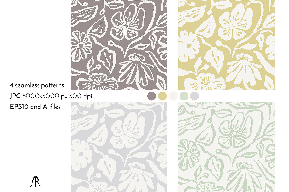 Organic Ink Abstract Floral Pattern, a Pattern Graphic by Rose Design (Photo 4 of 10)
