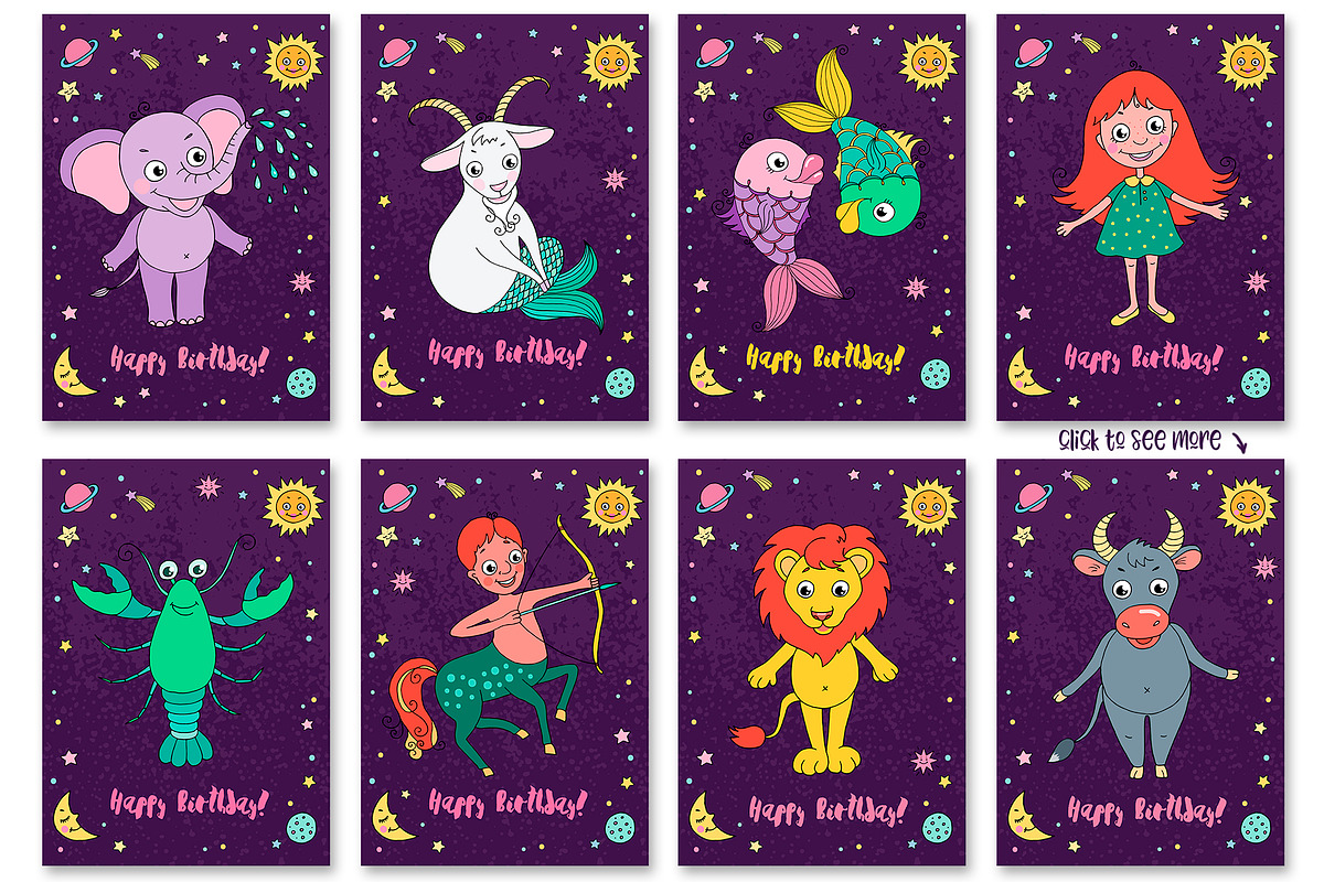Cute Zodiac signs, an Object Graphic by Maya Ivart (Photo 8 of 10)