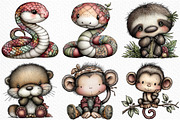Jungle Animal Clipart - Cute Animal, an Illustration by Craft Nest (Thumbnail 4 of 6)